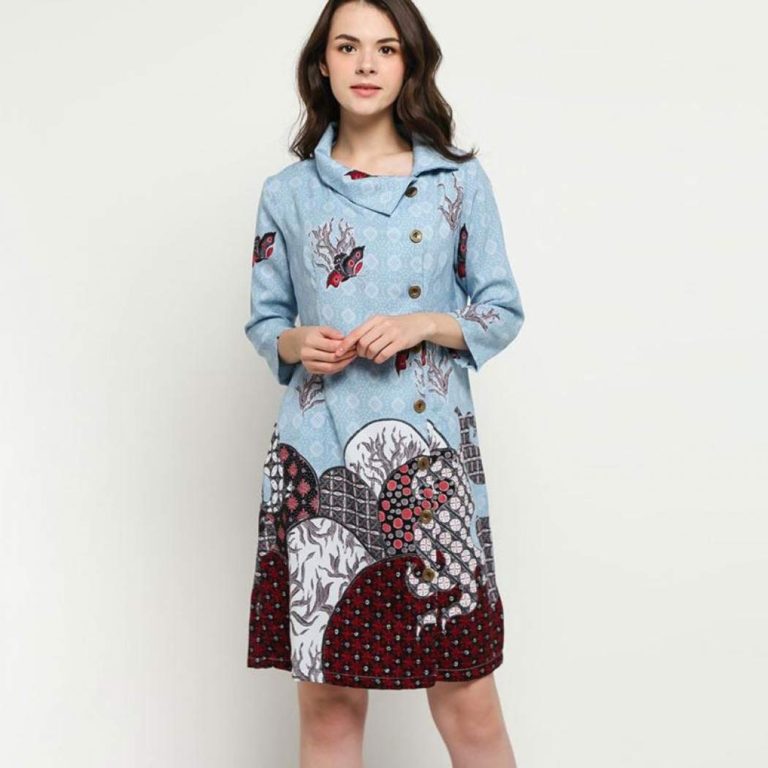 √ 50+ Model Dress Batik Modern Kombinasi, Simple dan Elegan